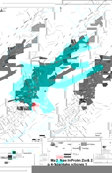Map of Napanee's Intake Protection Zones one and two for the backup system.